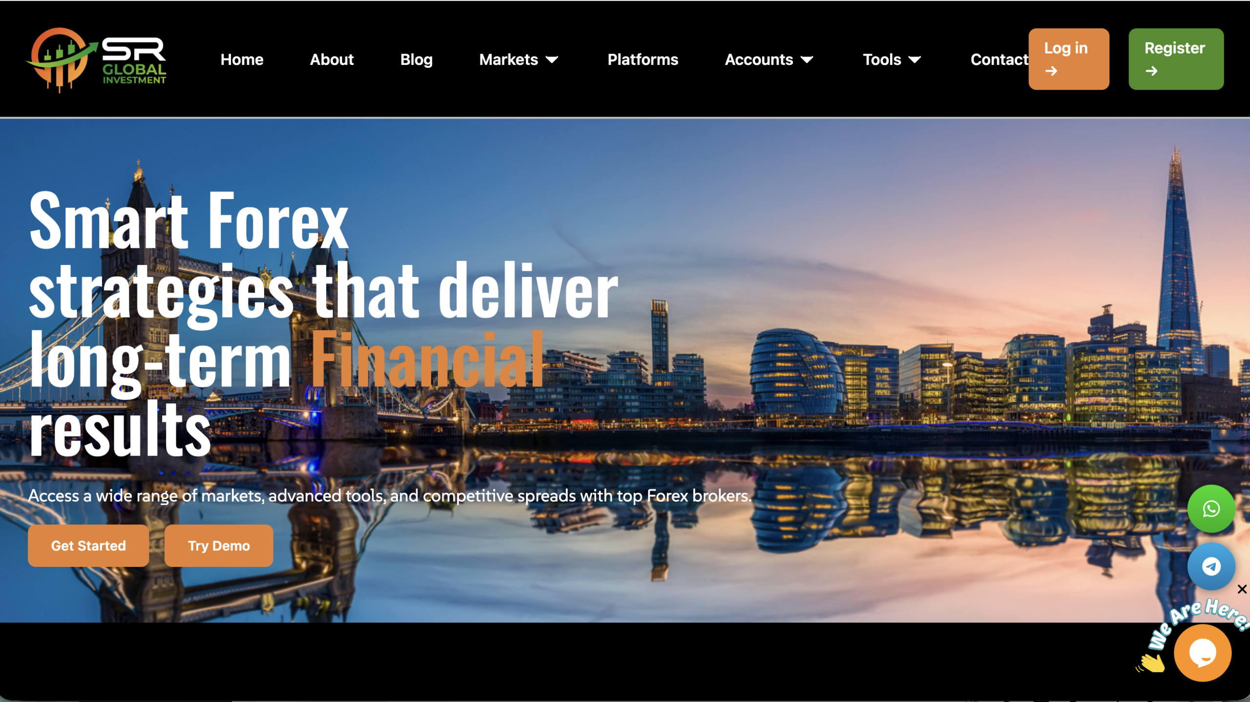 Overview of the SRGlobalFX trading platform