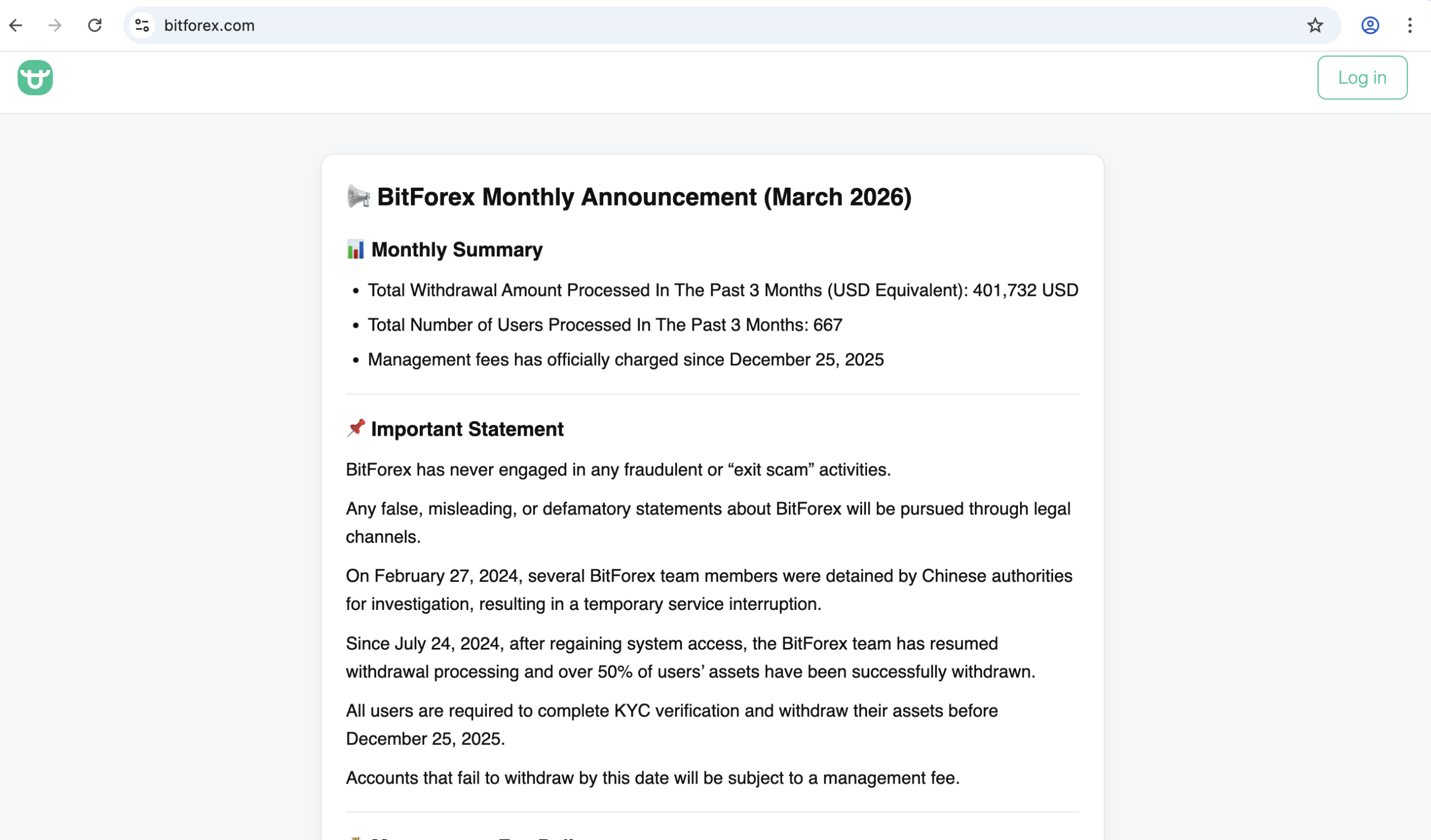 Overview of Bitforex trading platform.
