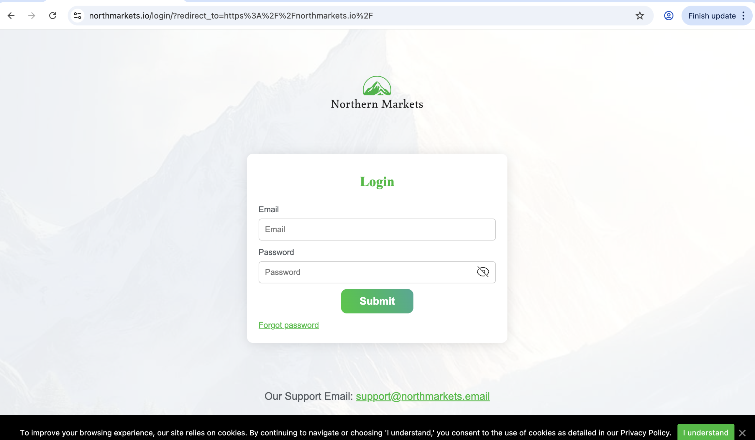 NorthMarkets NorthMarkets.io platform warning graphic