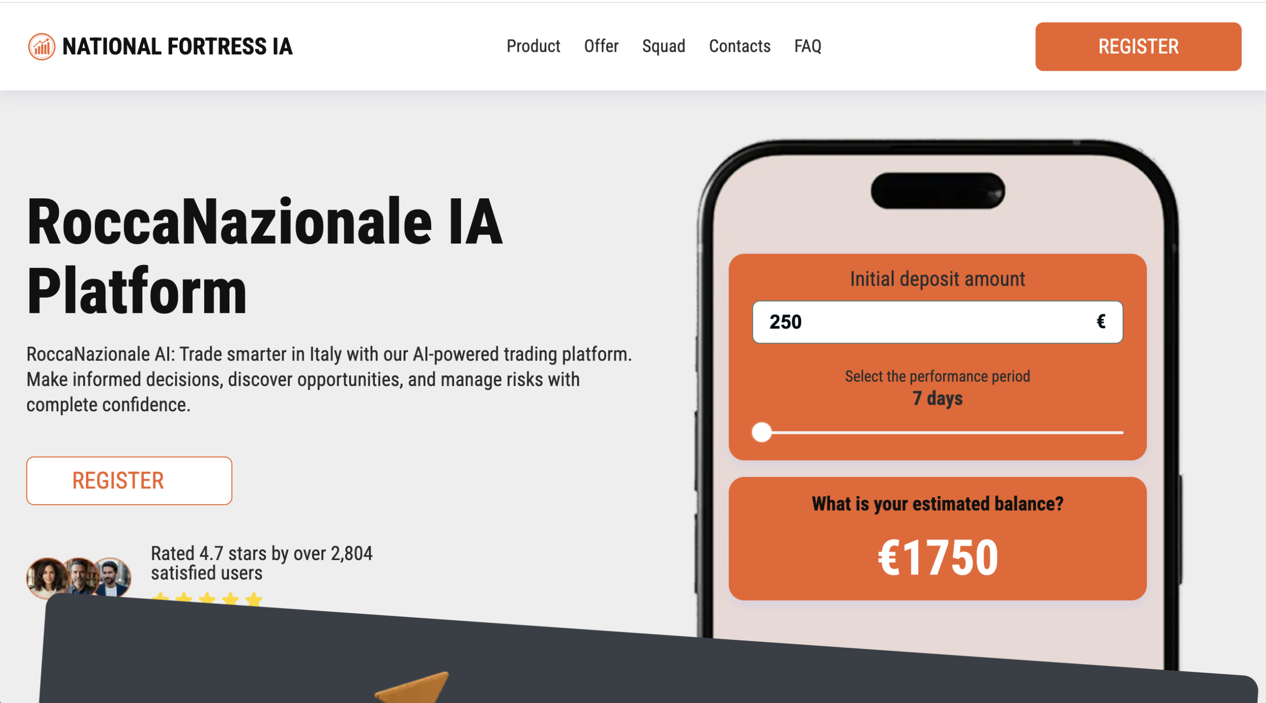 Screenshot of Roccanazionale.com homepage showing platform layout and user interface