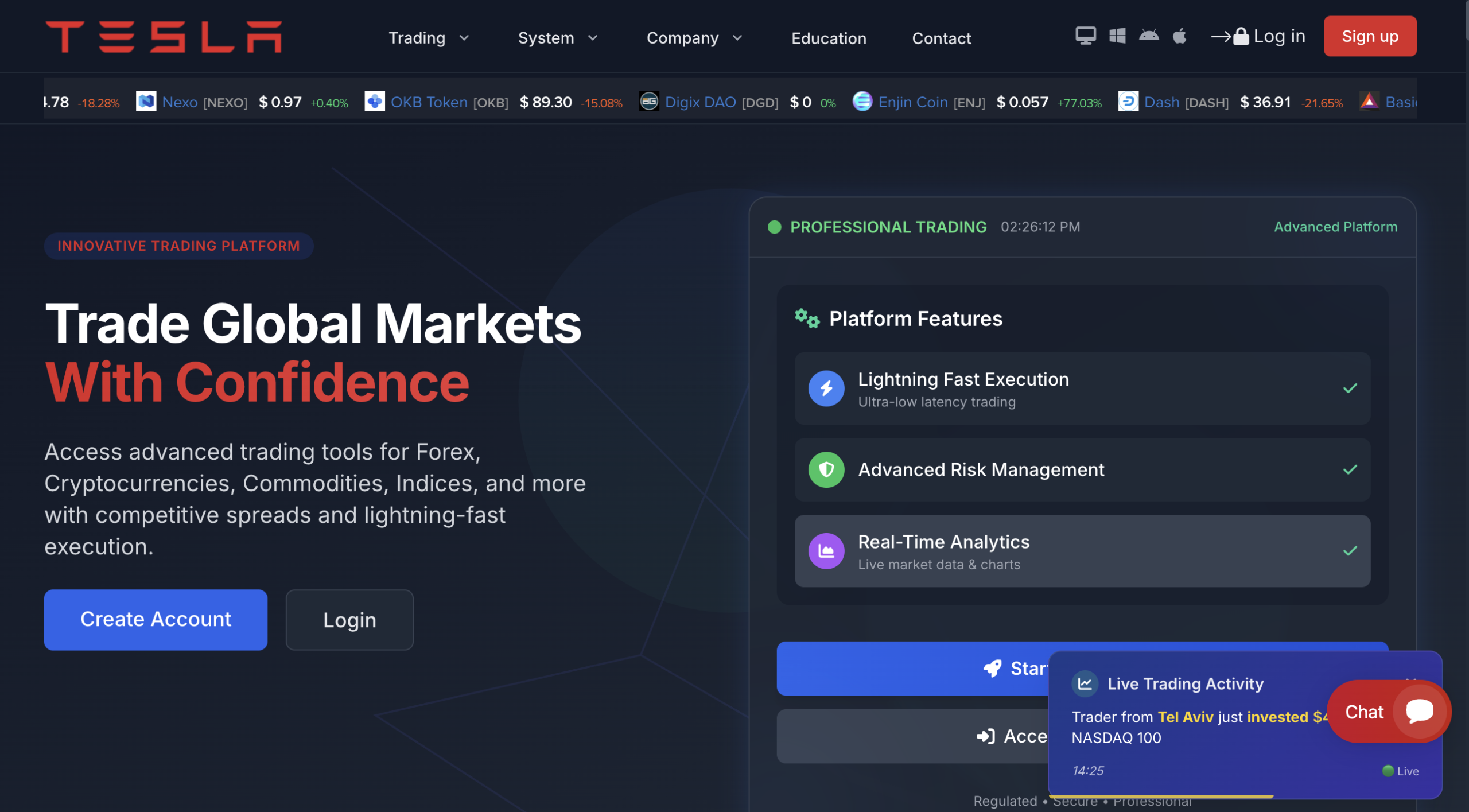Illustration depicting a person analyzing data on a laptop with the logo of teslastock.pro, surrounded by warning signs and financial graphs, emphasizing caution in online investing.