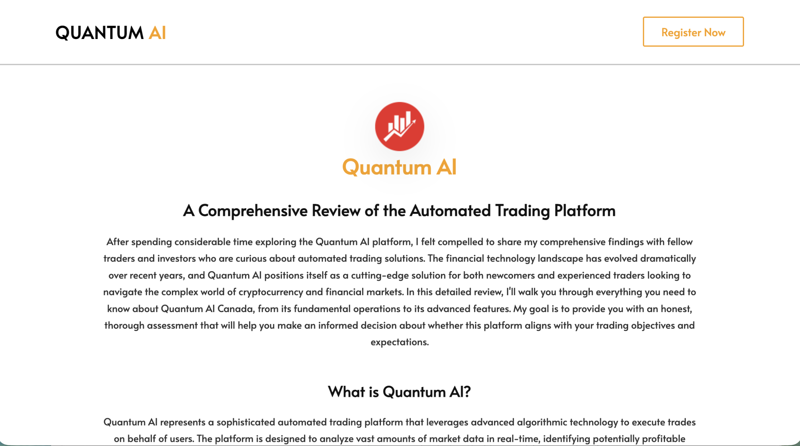 Screenshot of the Quantum-AI-Trading.ca homepage interface
