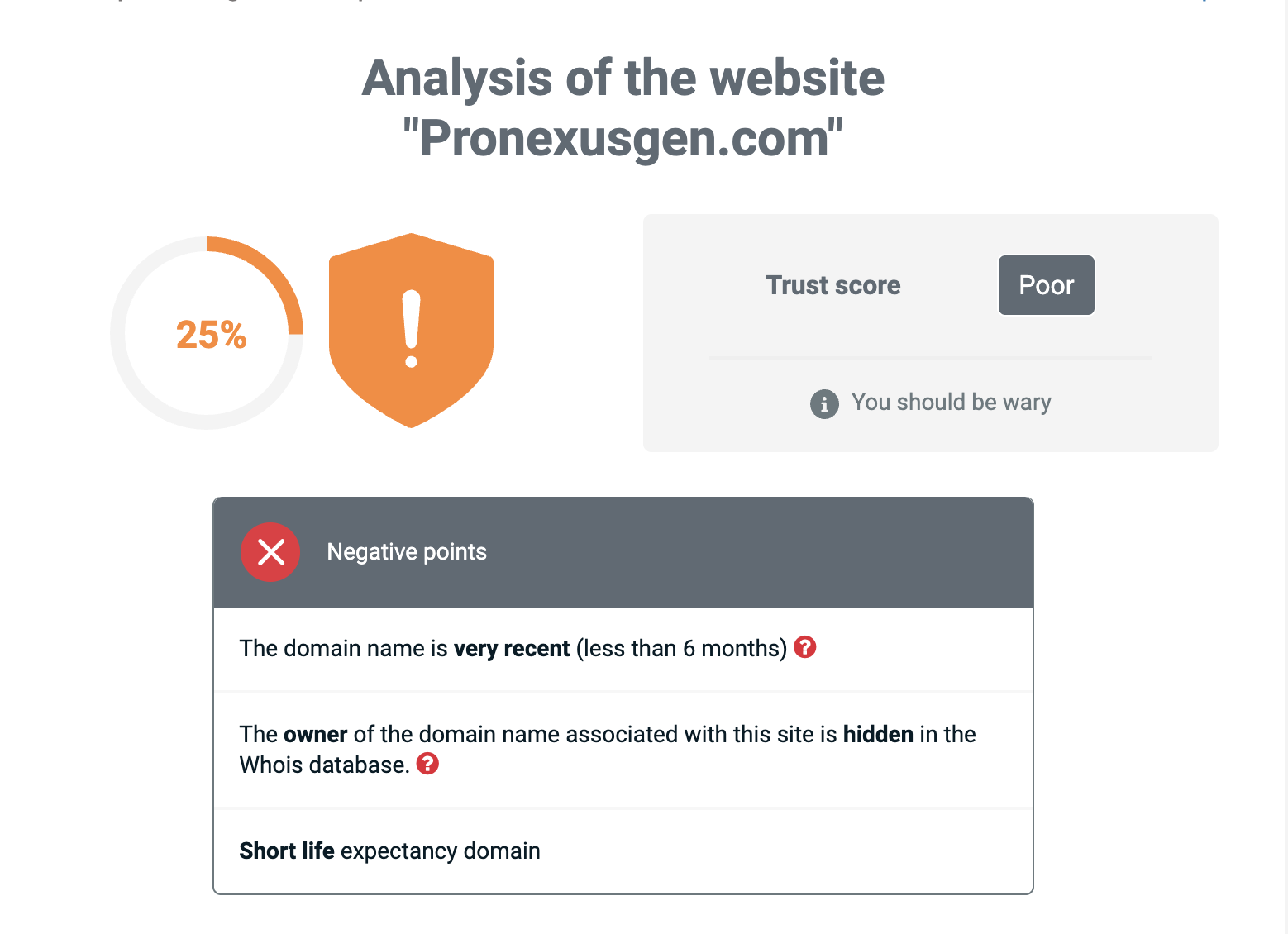Illustration of a warning sign over a computer screen displaying the ProNexusGen platform, symbolizing investment caution.