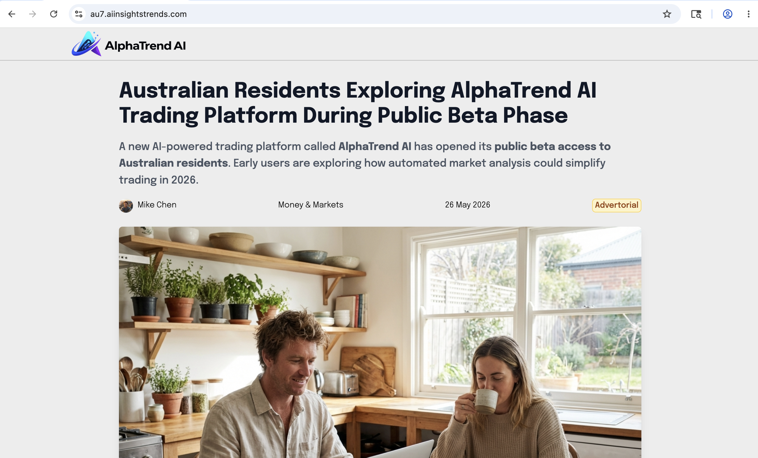 Image of AU7.aiinsightstrends.com homepage, showcasing its investment options and user interface for trading services.