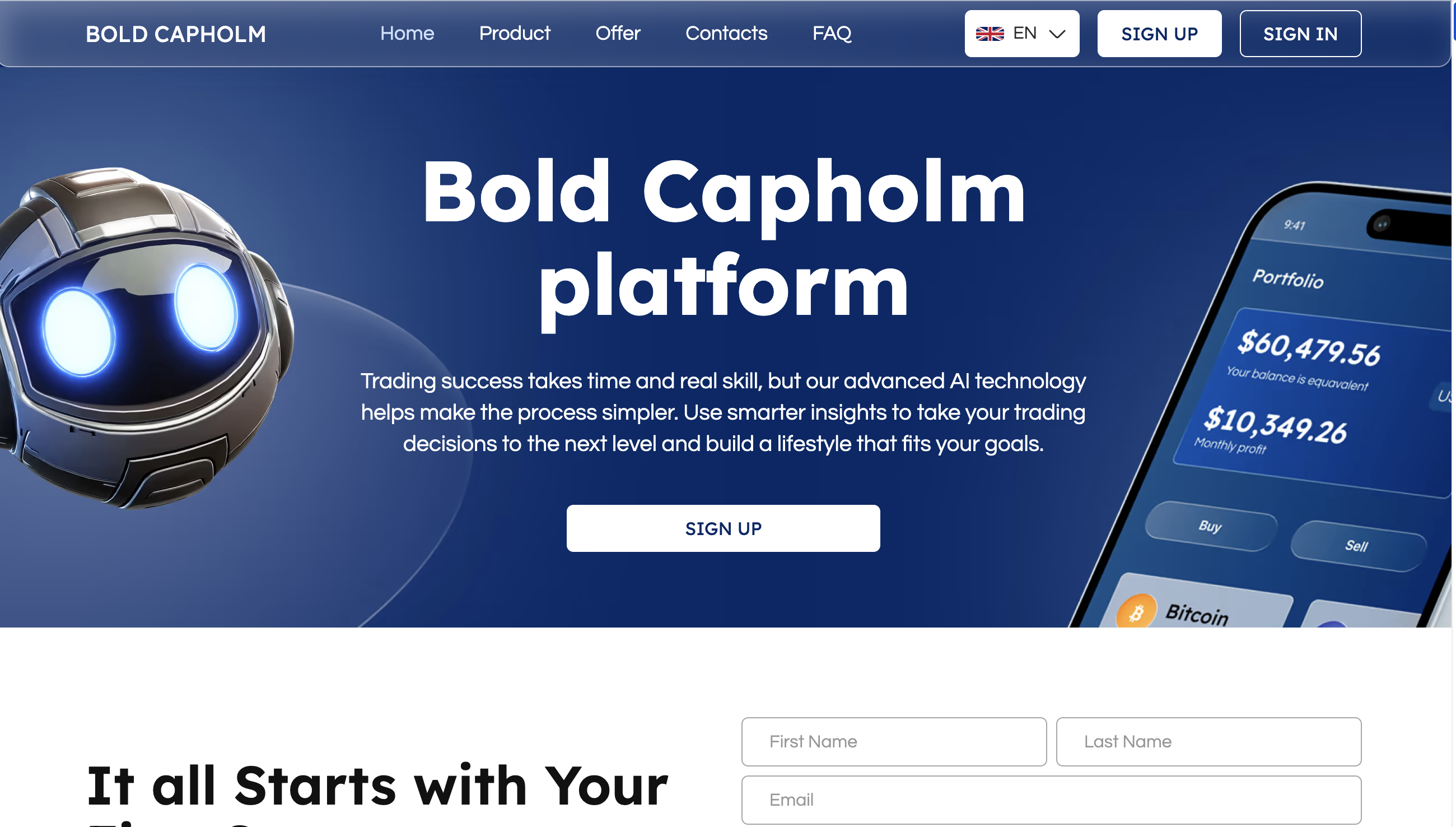 Bold-Capholm.com Bold-Capholm.com logo with a cautionary message about online investment risks and the importance of research before engaging.