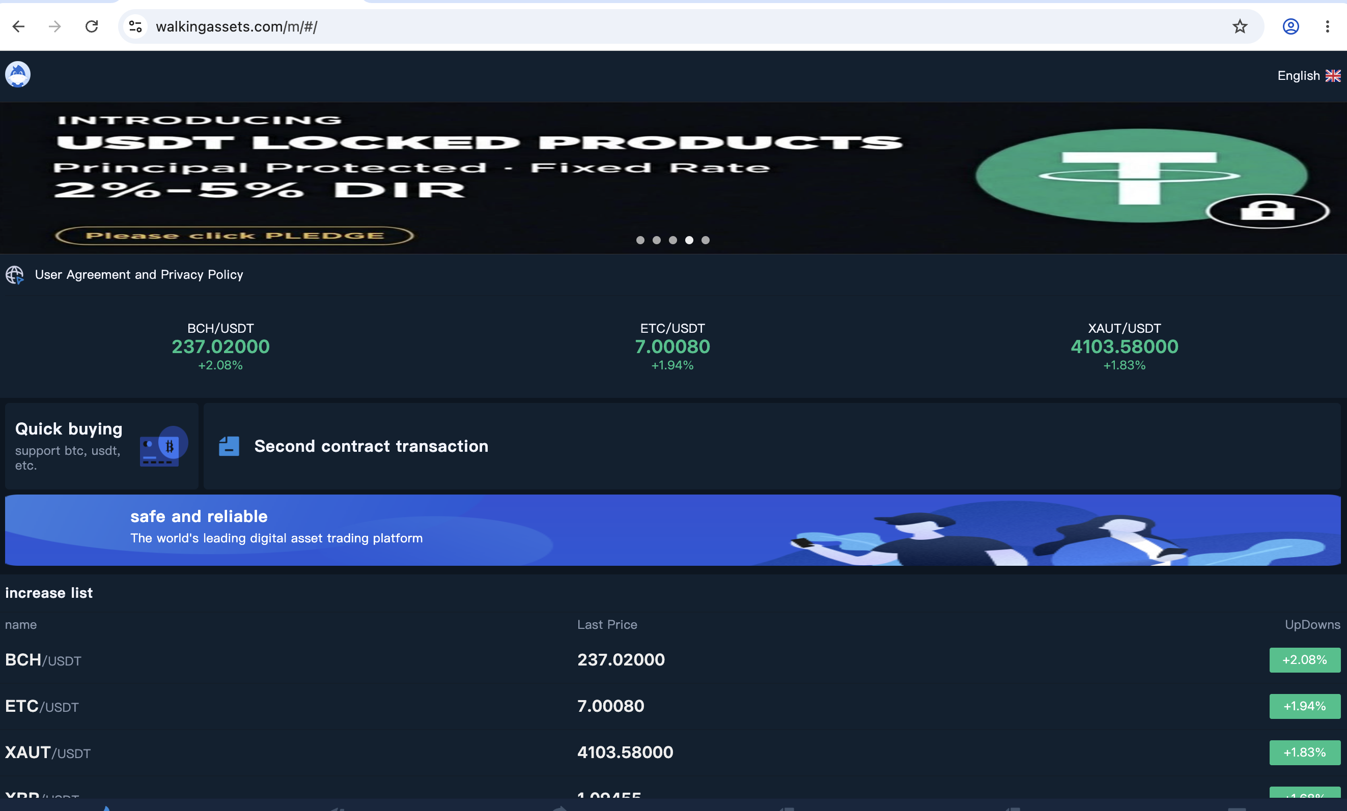 Screenshot 2026-07-09 at 1.51.07 PM Dashboard interface of WalkingAssets.com with investment plan options.
