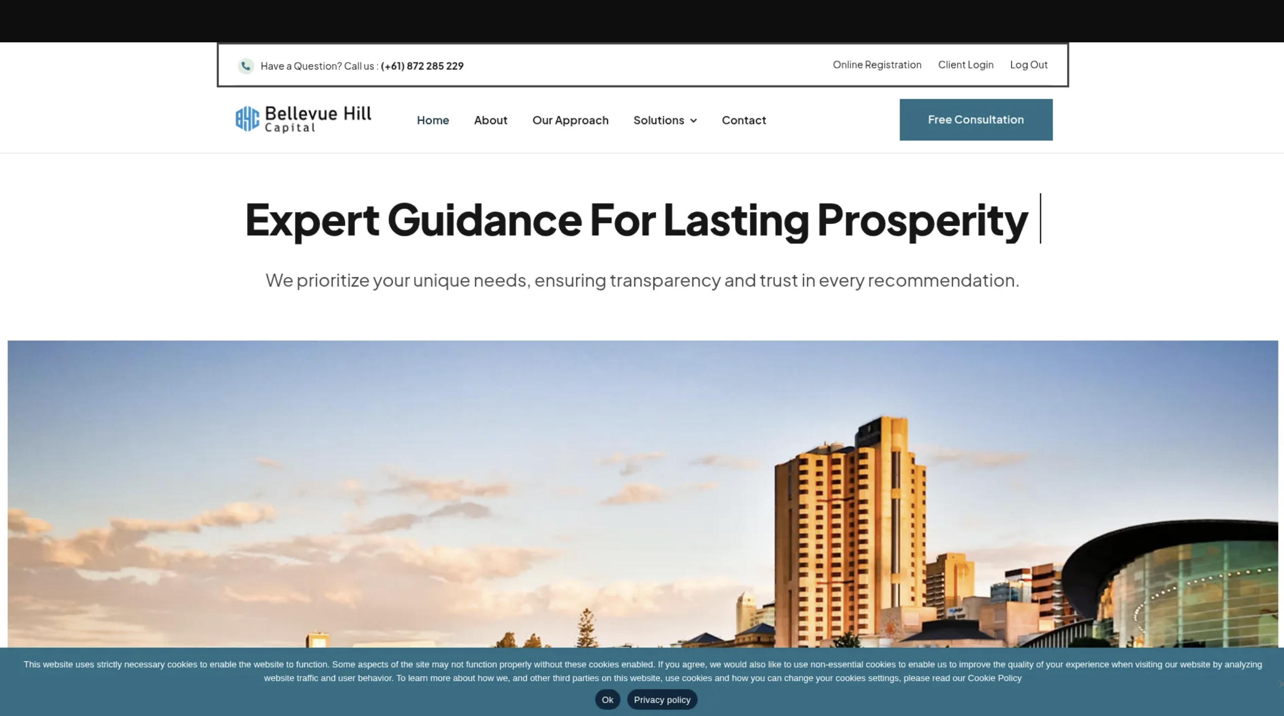Bellevue Hill Capital Bellevue Hill Capital Ltd website interface showing unlicensed financial platform warning signs