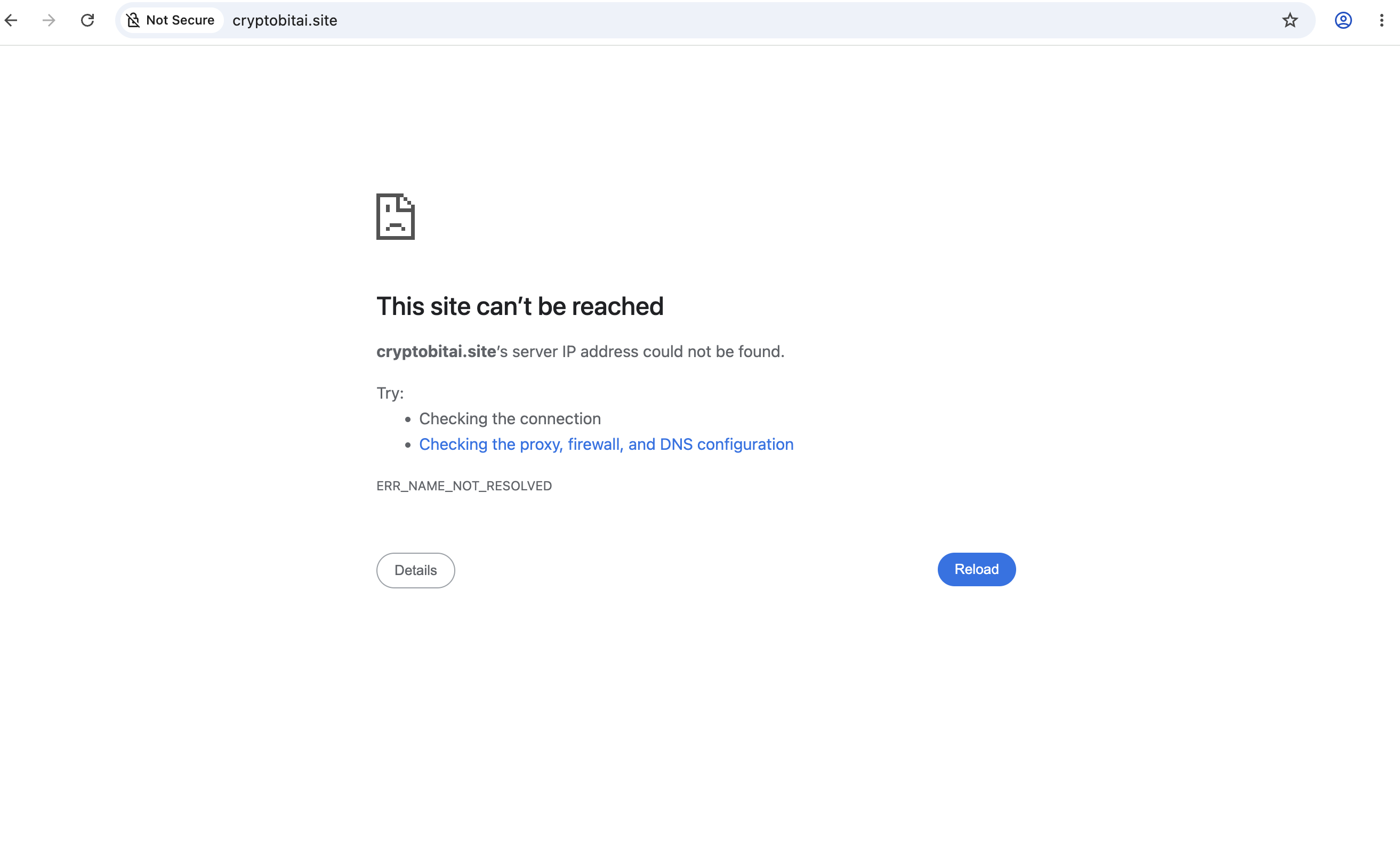 Screenshot 2026-08-22 at 12.32.29 PM Screenshot of Cryptobitai.site blank website