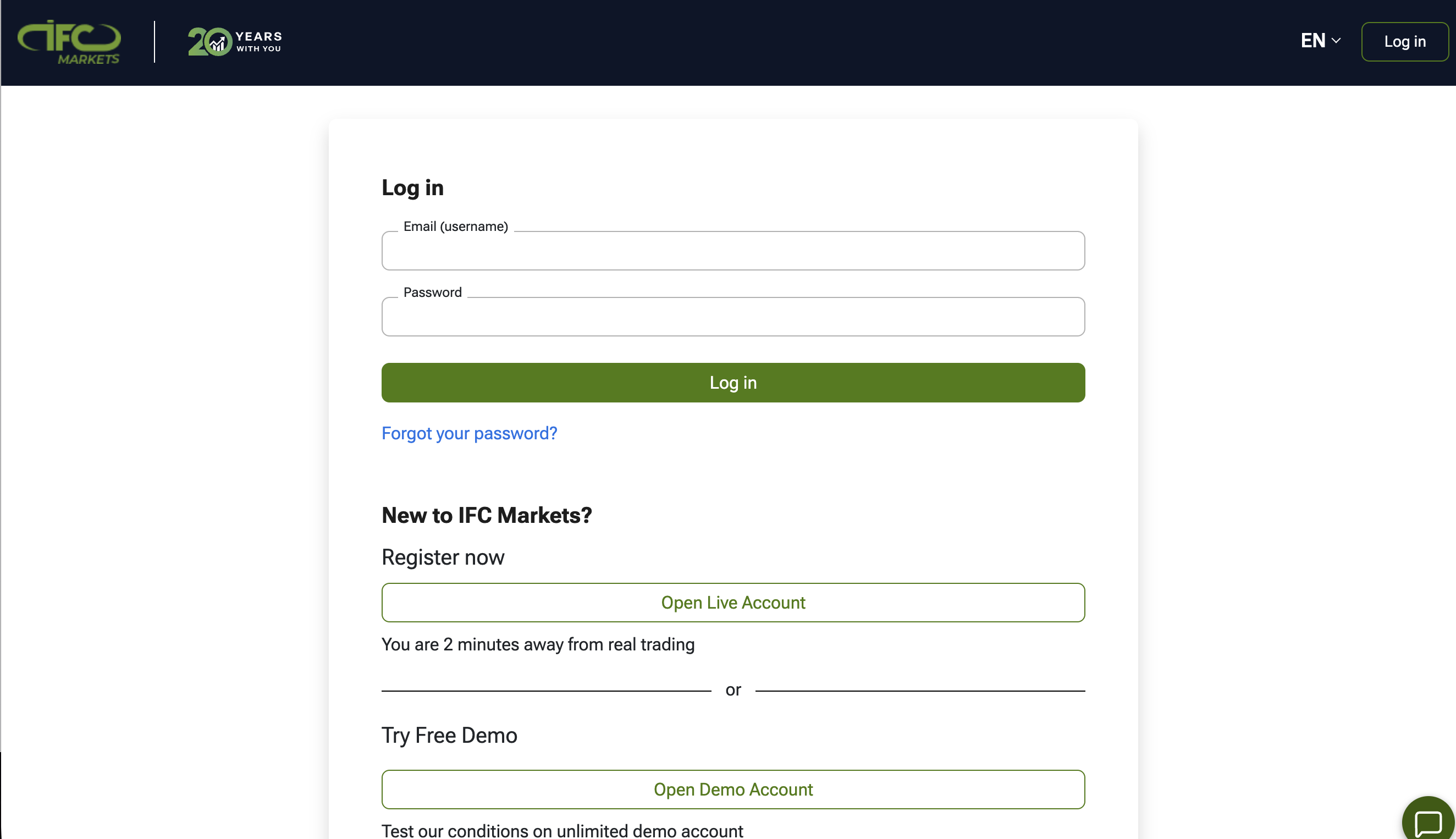 IFC Markets trading platform interface