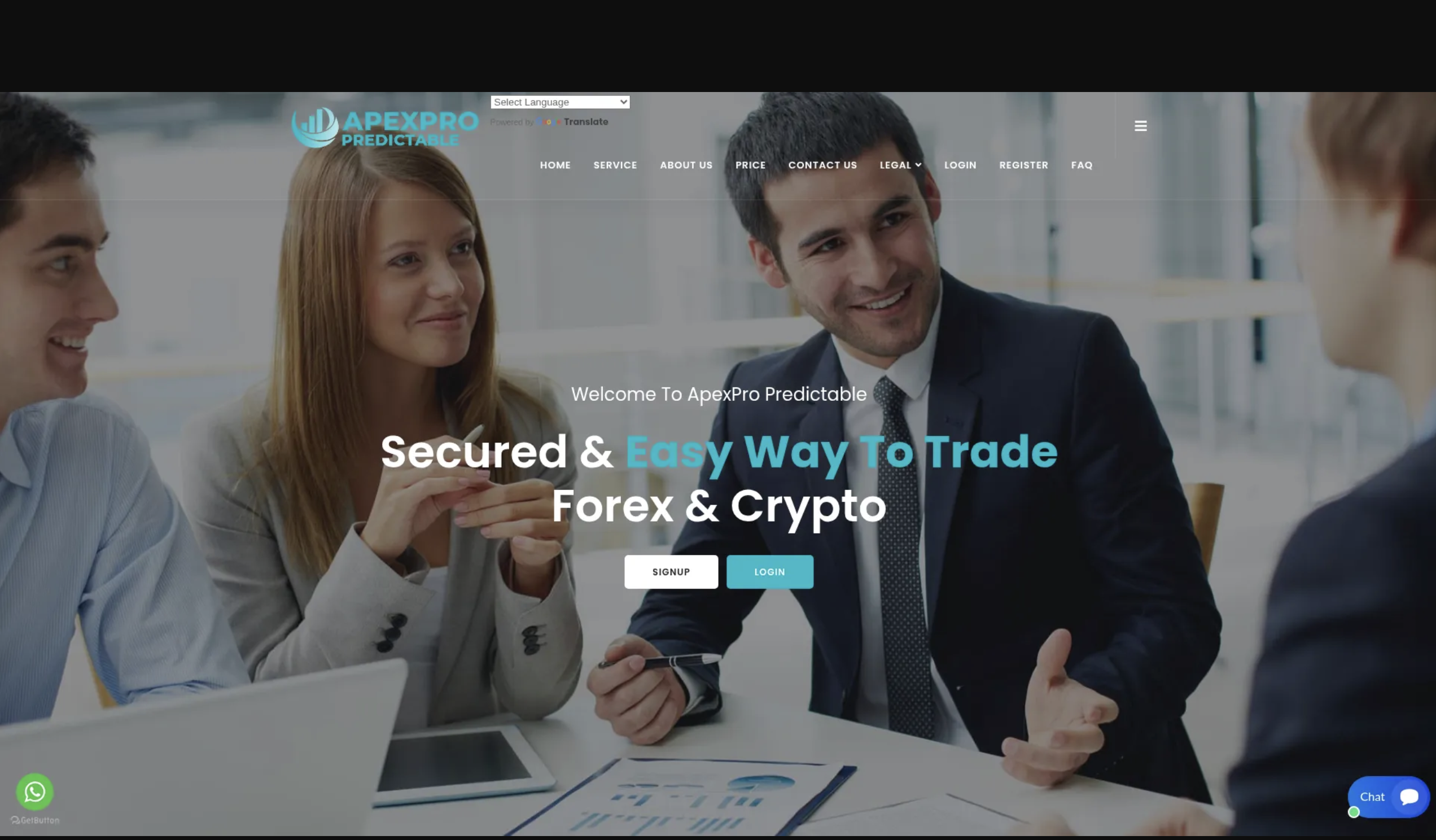 ApexPropredictable.com homepage screenshot