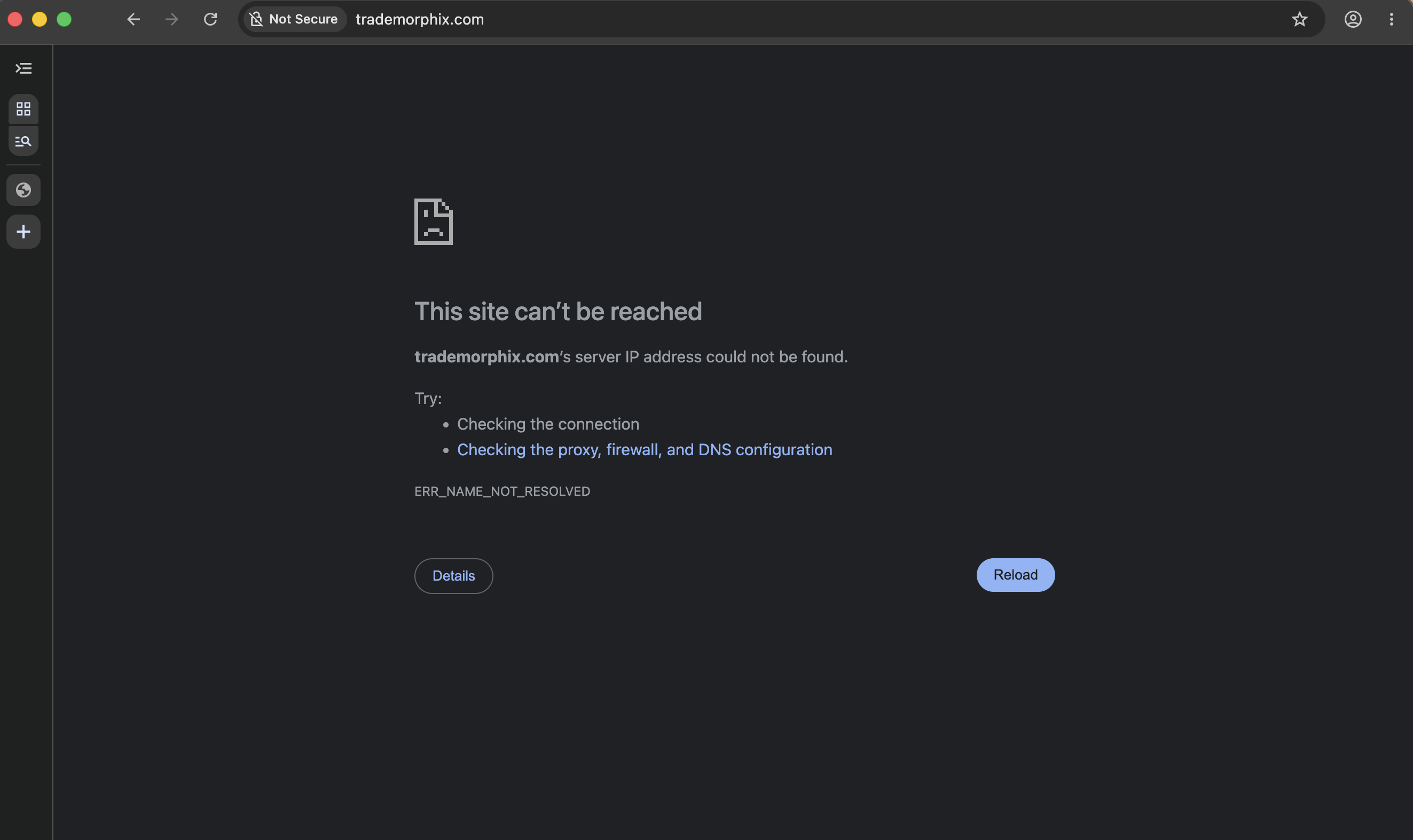 Trademorphix.com can't be reached