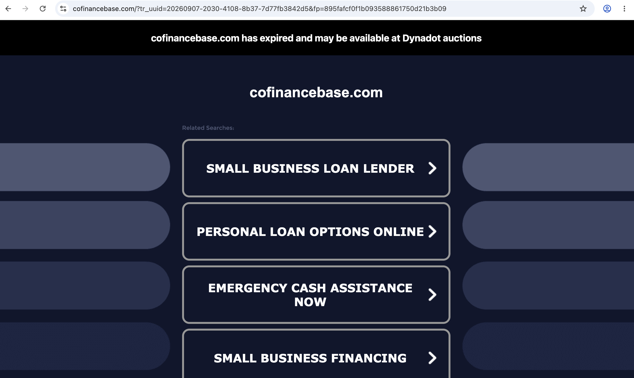 Cofinancebase.com Warning sign over Cofinancebase.com logo, highlighting unregistered status.