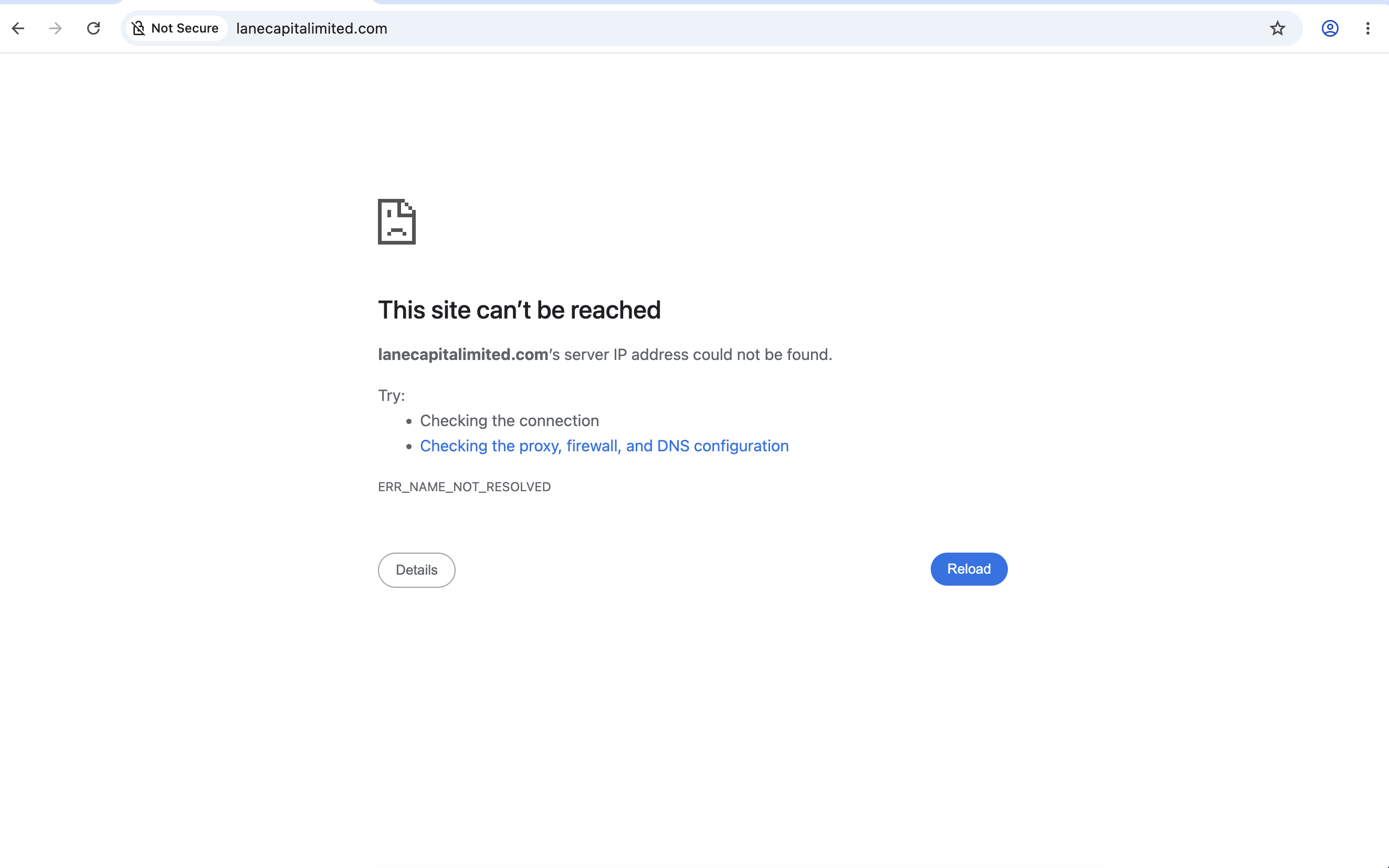 Lane Capital Limited website on a laptop screen