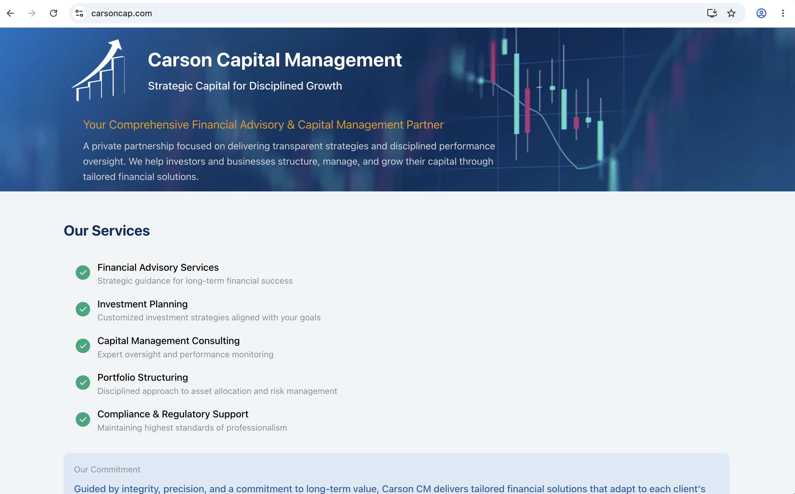 CarsonCap.com website on a laptop screen