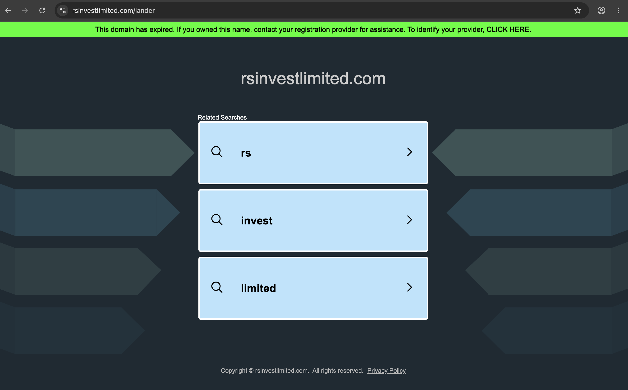 RS Invest Limited RS Invest Limited website screenshot showing investment plans and red flags